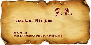 Fazekas Mirjam névjegykártya